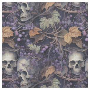 Vintage Halloween Skulls Fabric