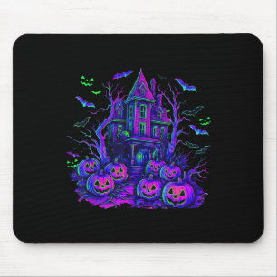 Vintage Halloween Soky Scene Retro Pumpkin Y Seaso Mouse Pad