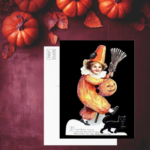 Vintage Halloween Sparkling Costume Party Postcard