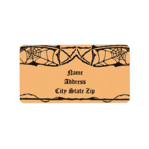 Vintage Halloween Spiderweb Personalized Label