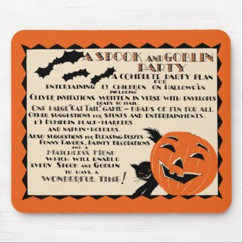 Vintage Halloween Spook & Goblin Party Mousepad by Vintage_Halloween at Zazzle