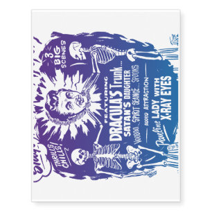 Vintage Halloween Spook Show Temple of Mystery Temporary Tattoos