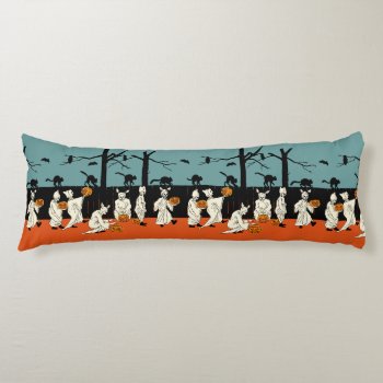Vintage Halloween Spooks On Parade Long Pillow by Vintage_Halloween at Zazzle