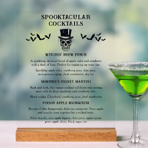 Vintage Halloween Spooktacular Signature Cocktail Acrylic Sign