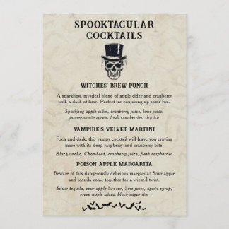 Vintage Halloween Spooktacular Signature Cocktail  Menu