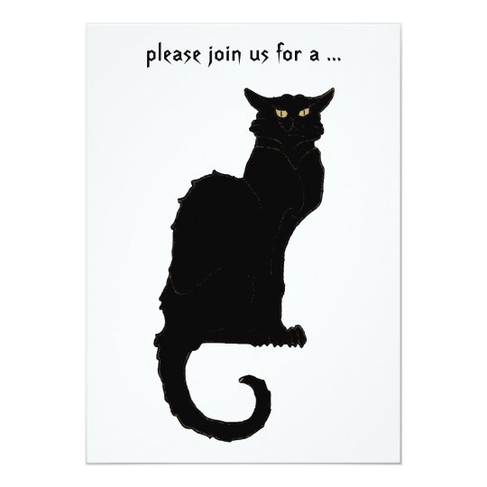 Vintage Halloween, Spooky Art Nouveau Black Cat Card