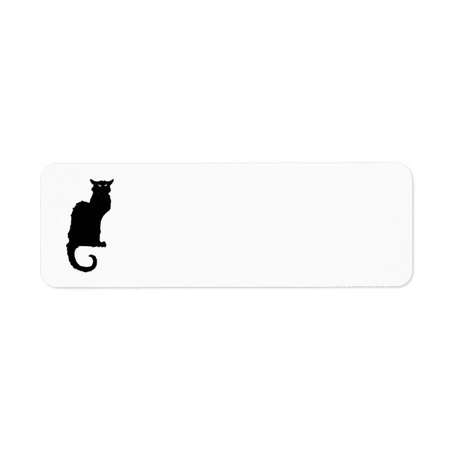 Vintage Halloween, Spooky Art Nouveau Black Cat Label (Front)
