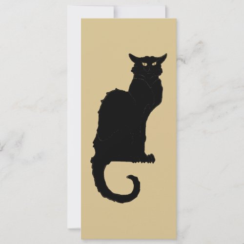 Vintage Art Nouveau, Spooky Halloween Black Cat Invites