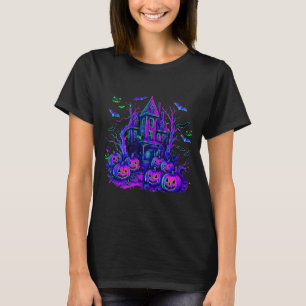 Vintage Halloween Spooky Scene Retro Pumpkin Scary T-Shirt
