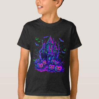 Vintage Halloween Spooky Scene Retro Pumpkin Scary T-Shirt