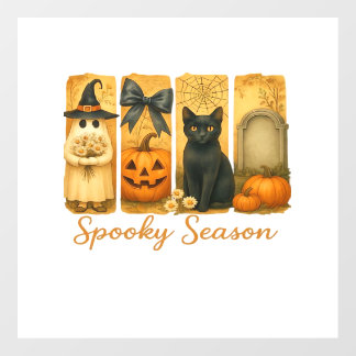 Vintage Halloween Spooky Season, cute ghost floral Floor Decals