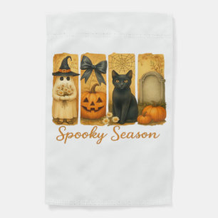 Vintage Halloween Spooky Season, cute ghost floral Garden Flag