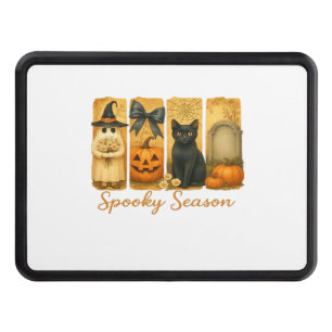 Vintage Halloween Spooky Season, cute ghost floral Hitch Cover
