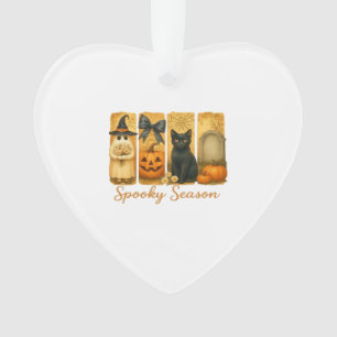 Vintage Halloween Spooky Season, cute ghost floral Ornament