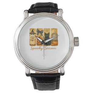 Vintage Halloween Spooky Season, cute ghost floral Watch