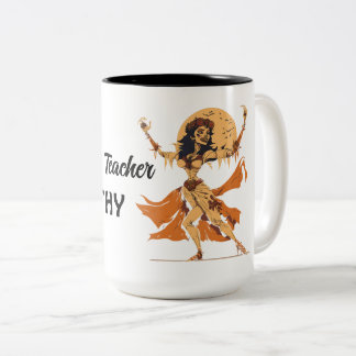 Vintage Halloween spooky skeleton dancer Two-Tone Coffee Mug