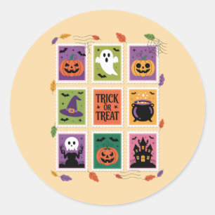 Vintage Halloween Spooky Stamps Sticker Sheet