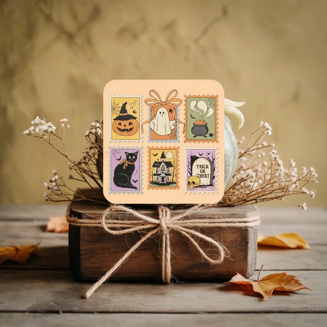 Vintage Halloween Spooky Stamps Sticker Sheet (Creator Uploaded)