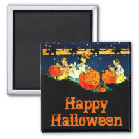 Vintage Halloween Square Magnet