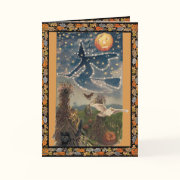 Vintage Halloween Starry Night Card