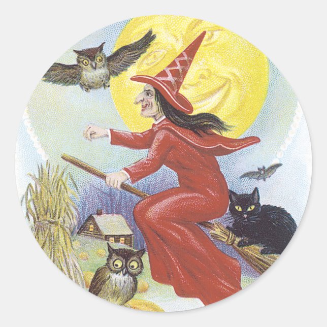Vintage Halloween Sticker (Front)
