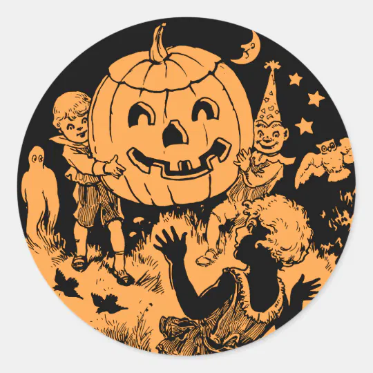 Vintage Halloween stickers grab bag of 6 sheets 