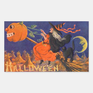 Vintage Halloween Sticker | Witch Cat