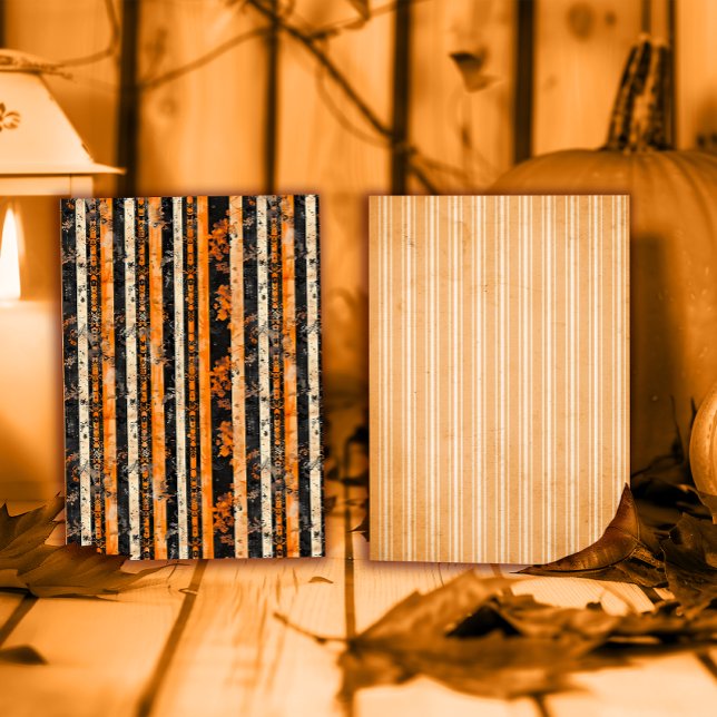 Vintage Halloween Striped Antique Grunge Scrapbook (Creator Uploaded)