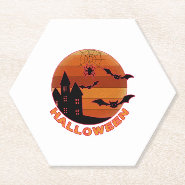 Vintage Halloween T-Shirts Paper Coaster (Front)