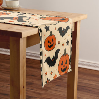 Vintage Halloween Table Runner | Cute Ghost & Pump