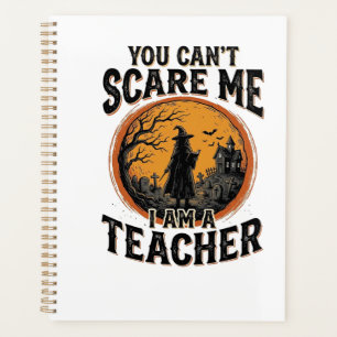 Vintage Halloween Teacher Scary School Shirt Desig Planner