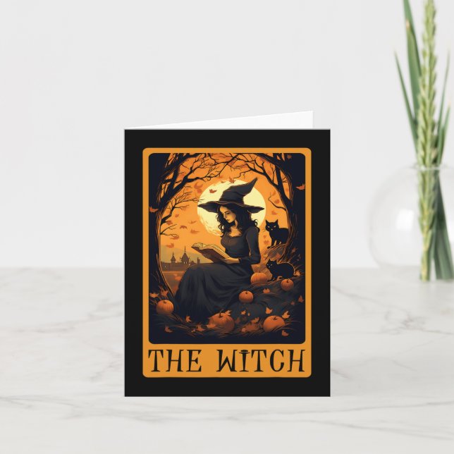 Vintage Halloween The Witch Tarot Card Reading Fal (Front)