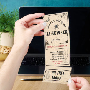Vintage Halloween Ticket Invitation
