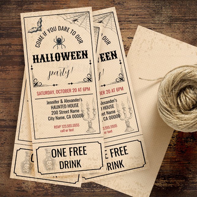 Vintage Halloween Ticket Invitation (Creator Uploaded)
