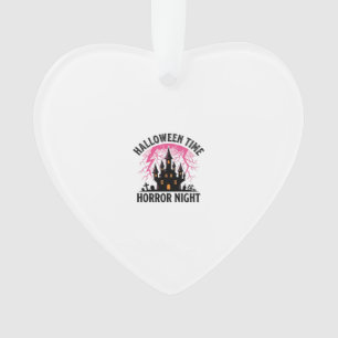 Vintage Halloween Time Horror Night Haunted Castle Ornament