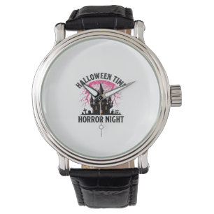 Vintage Halloween Time Horror Night Haunted Castle Watch