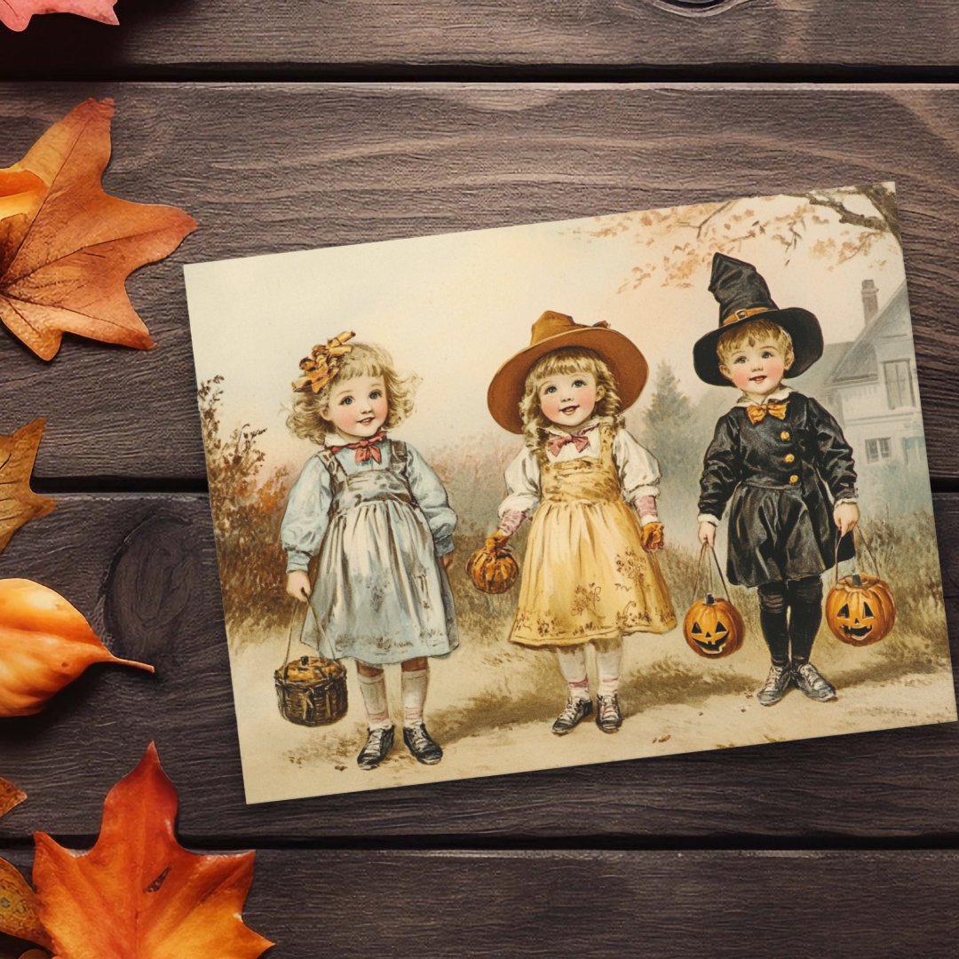 Vintage Halloween Trick or Treat  Postcard