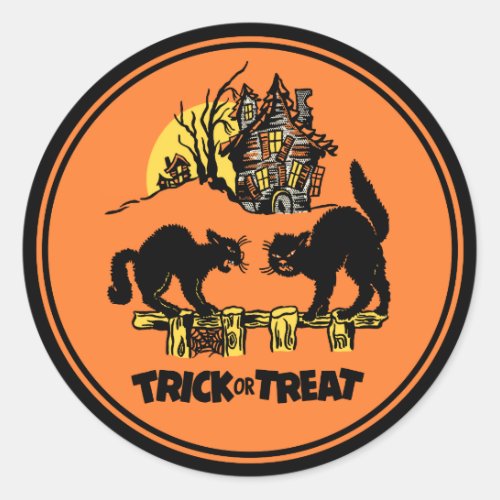 Vintage Halloween Trick Or Treat Sticker