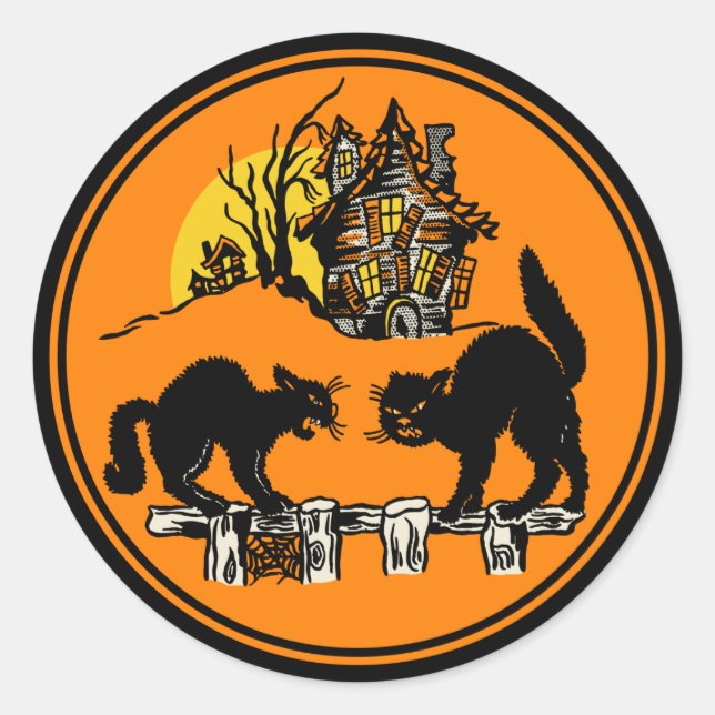 Vintage Halloween Trick Or Treat Sticker (Front)