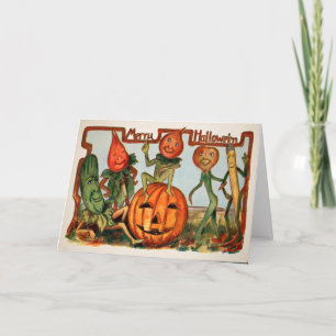 Vintage Halloween Vegetables Card