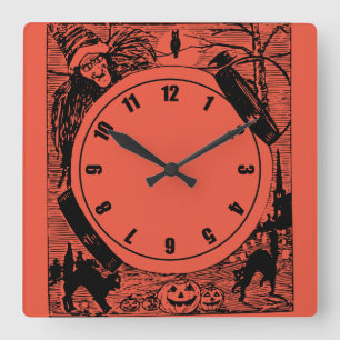 Vintage Halloween Wall Clock