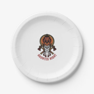 Vintage Halloween Warrior Engraving Graphic for Wh Paper Plates