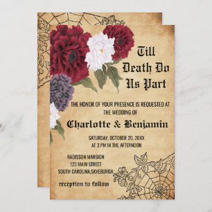 Vintage Halloween Wedding Invitation