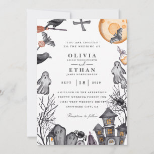 vintage halloween wedding invitations