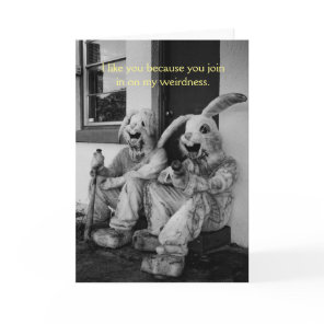 Vintage Halloween - Weird Creepy Rabbits, Card