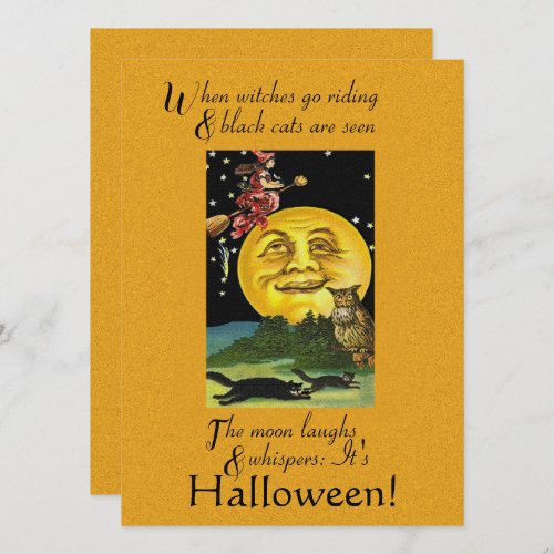 Vintage Halloween When Witches go Riding Card