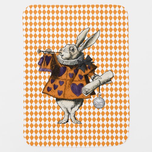 Vintage Halloween White Rabbit Alice In Wonderland Baby Blanket