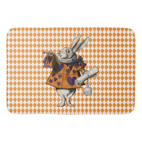 Vintage Halloween White Rabbit Alice In Wonderland Bath Mat