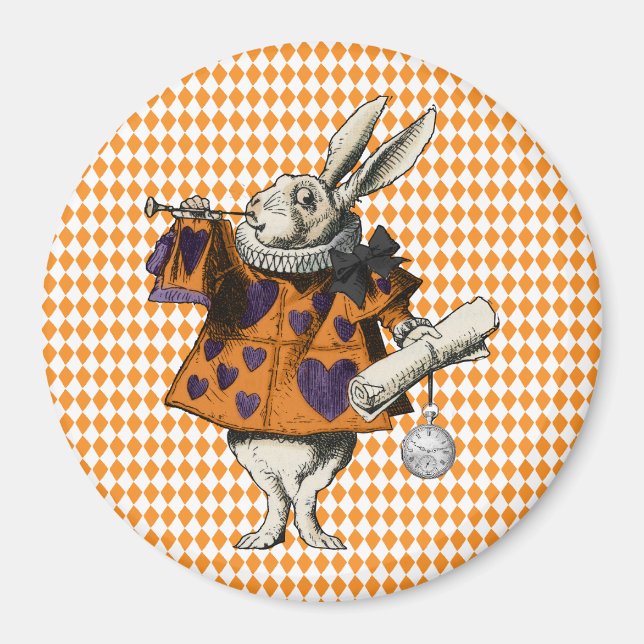 Vintage Halloween White Rabbit Alice In Wonderland Magnet (Front)