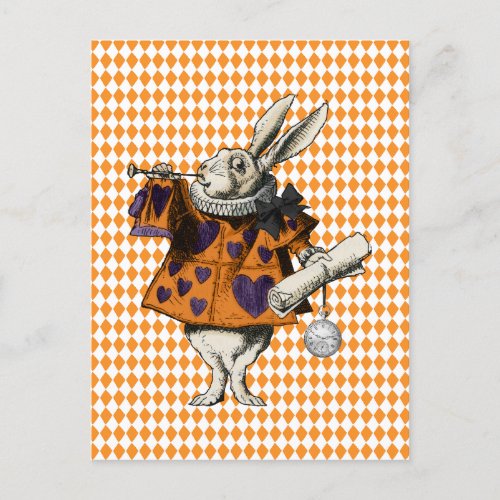 Vintage Halloween White Rabbit Alice In Wonderland Postcard